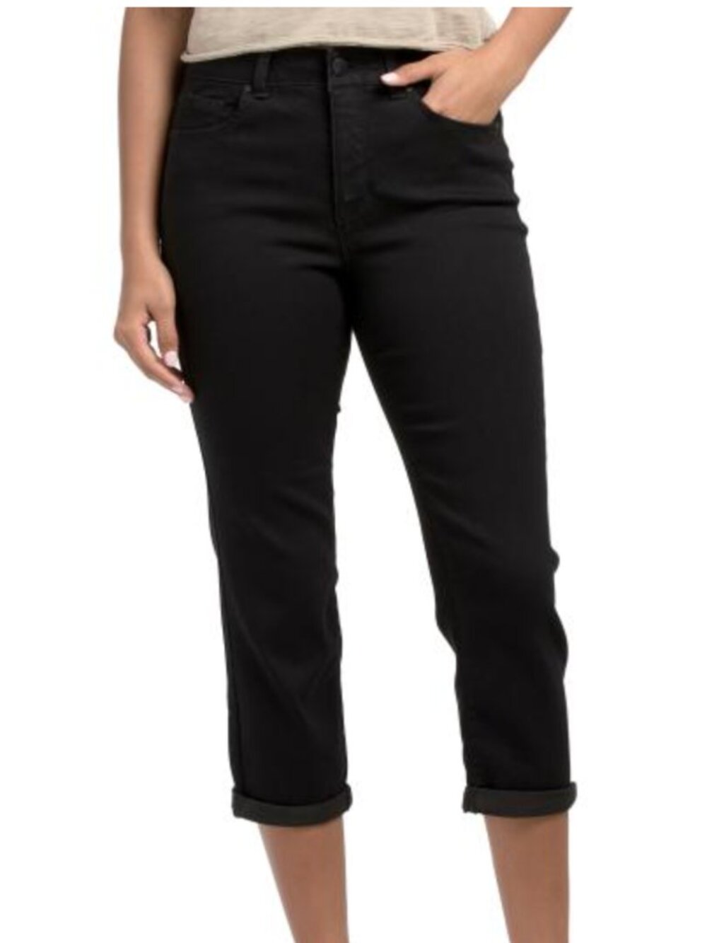 D. JEANS NEW YORK High Rise Rolled Capri Jeans With Comfort Waist